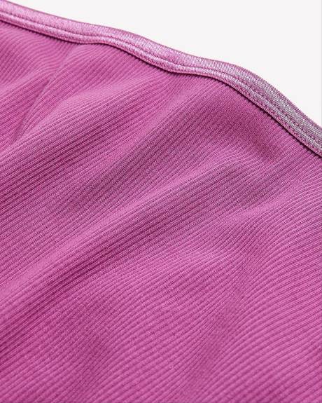Culotte côtelée échancrée avec élastique scintillant à la taille- ti Voglio