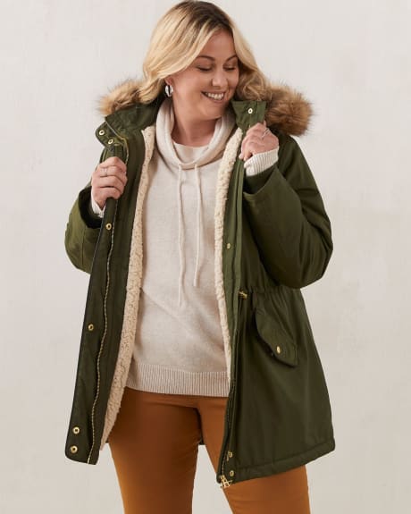 Responsible Mid-Length Parka With Removable Hood - In Every Story