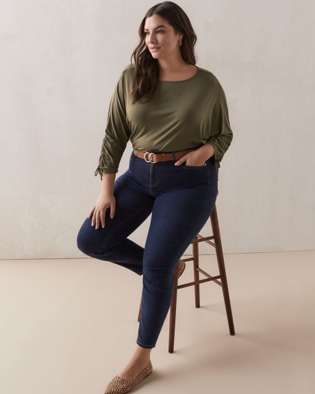 Dolman Sleeve Top With Boat Neck, Solid - In Every Story