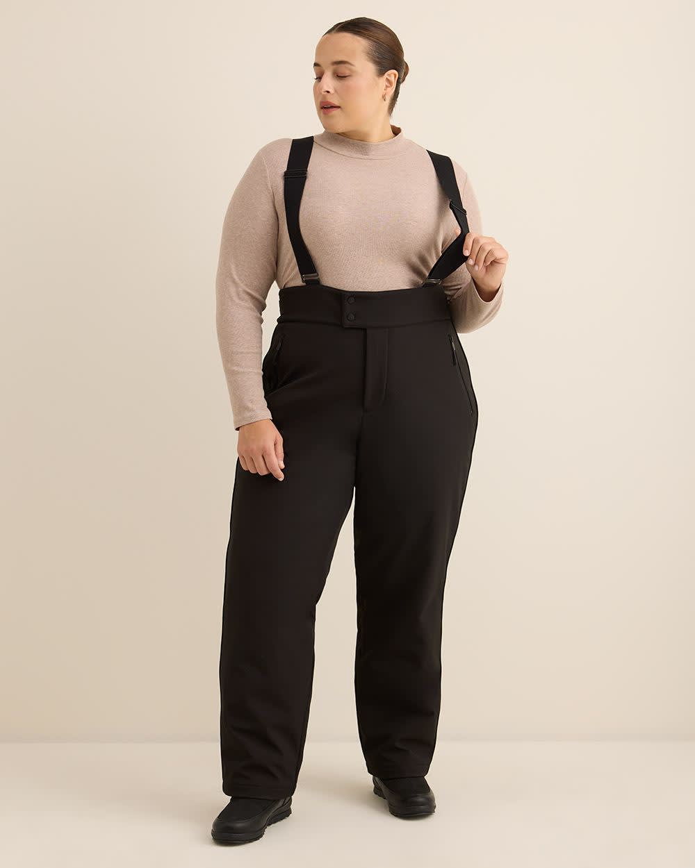 Petite, Black Snow Pants with Suspenders - Active Zone Petite, Black Snow Pants with Suspenders - Active Zone