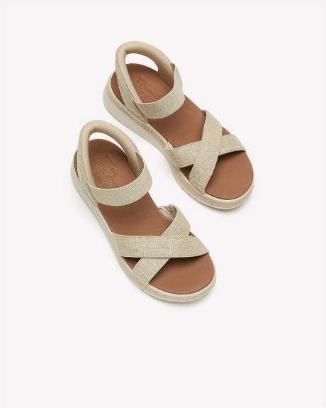Wide Width, Bobs Slip-In Cross Strap Sandal - Skechers