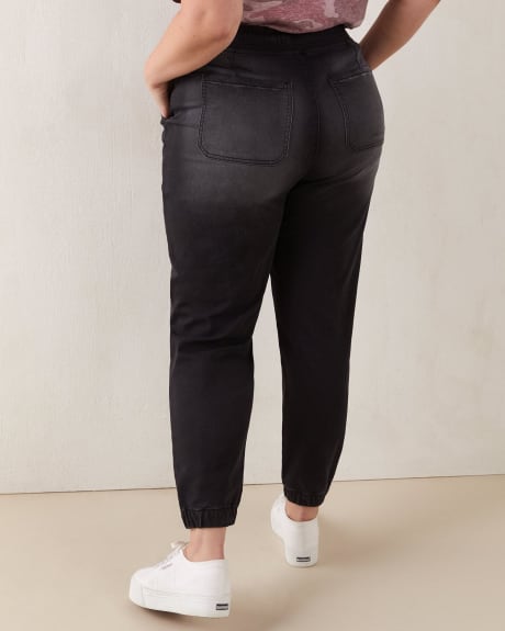 Stretch Knit-Like Denim Jogger Pant, Black Wash - d/C Jeans