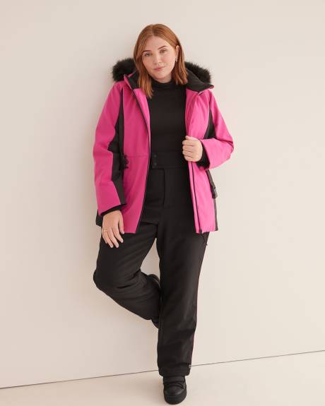 Manteau d'hiver matelassé rose et noir, tissu responsable - Active Zone