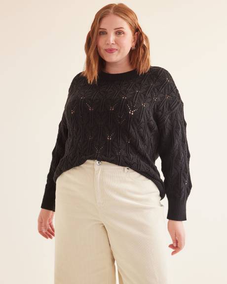 Pointelle Crewneck Sweater