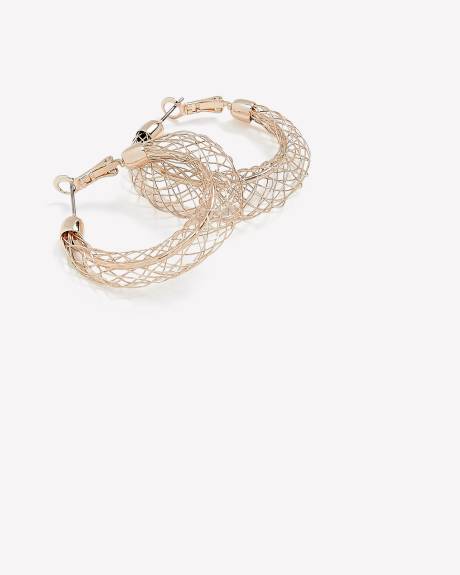 Rose Gold Mesh Hoop Earrings