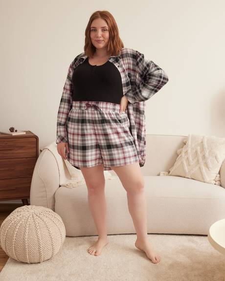 Plaid Woven Boxer with Front Tie - ti Voglio