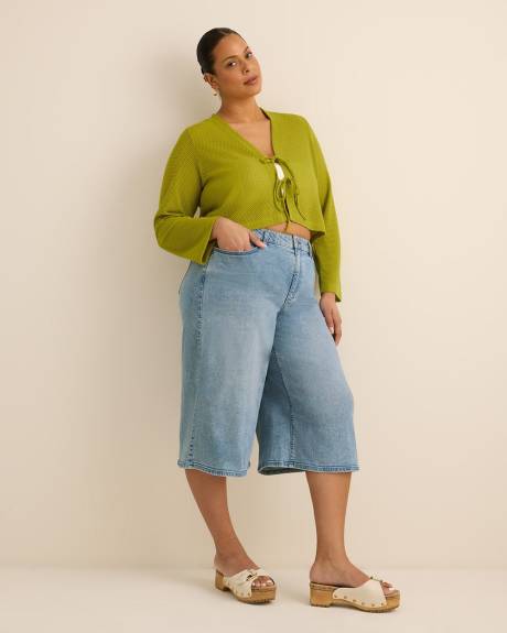 Jean culotte taille moyenne &agrave; jambe &eacute;vas&eacute;e, coupe galb&eacute;e - d/C JEANS