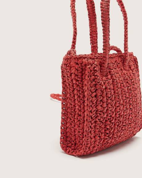 Petit sac à main en paille rouge - Addition Elle