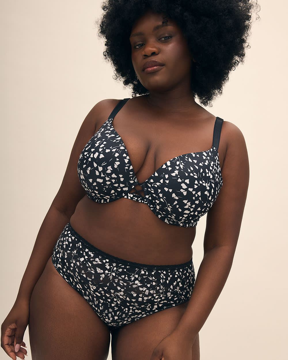 High-Cut Floral Print Lace Brief - Déesse Collection
