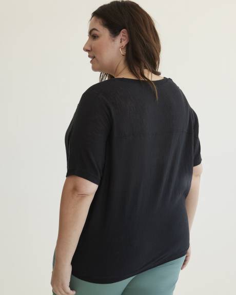 Short Cardigan Cocoon-Shape with 3/4-Sleeve