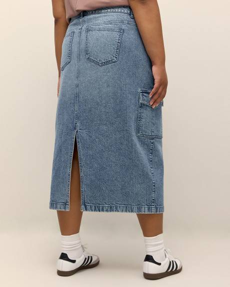 Responsible, Medium Wash Denim Midi Skirt - d/C JEANS