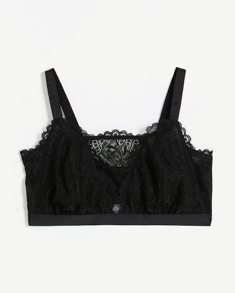 Sexy Black Lace Longline Bralette - Déesse Collection