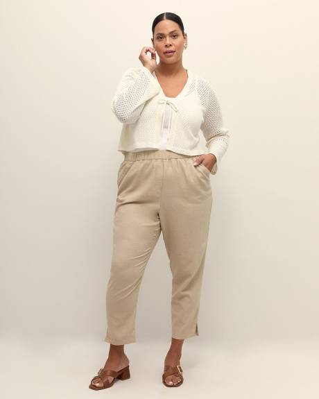 Pantalon à jambe fuselée en mélange de lin