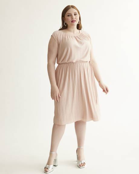 Pleated Sleeveless Dress