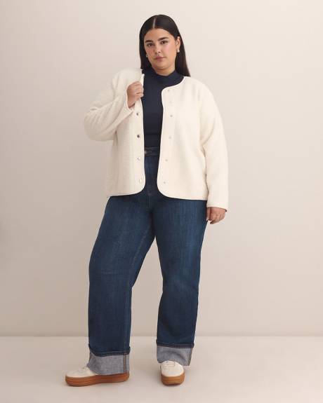 Sherpa Cardigan with Snaps