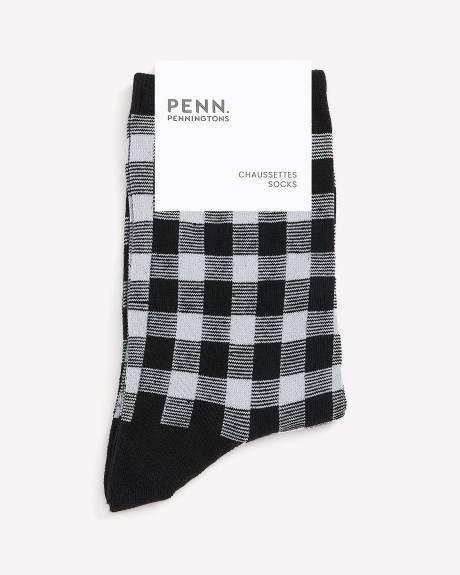 Plaid Crew Socks
