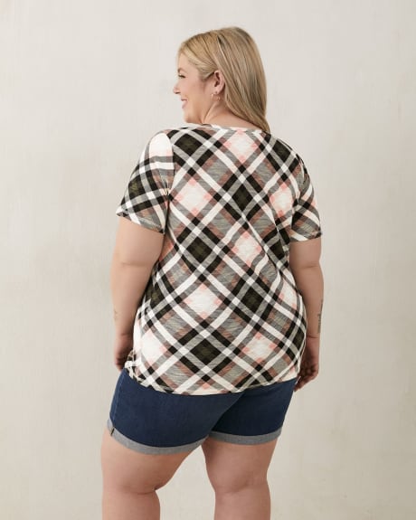 Printed Crew-Neck Curvy Tee - In Every Story
