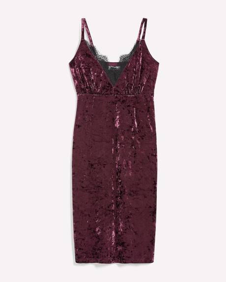 Responsible, Sleeveless Midi Dress with Laced V-Neck - Addition Elle