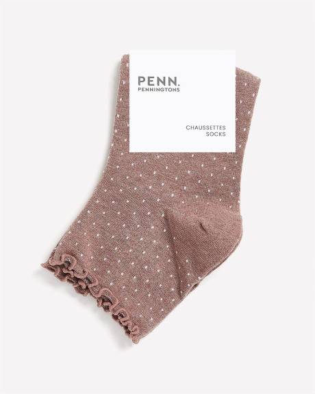 Lettuce Edge Socks with Polka-Dot Print