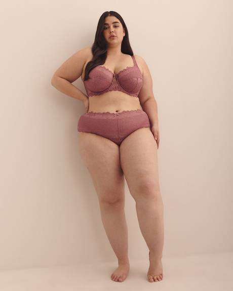 Culotte classique en dentelle rose - Déesse Collection
