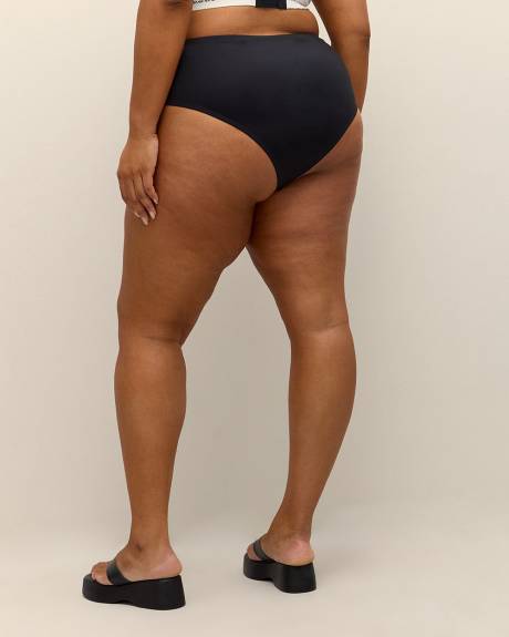 High-Rise Cheeky Bikini Swim Bottom with Lace-Up on Sides