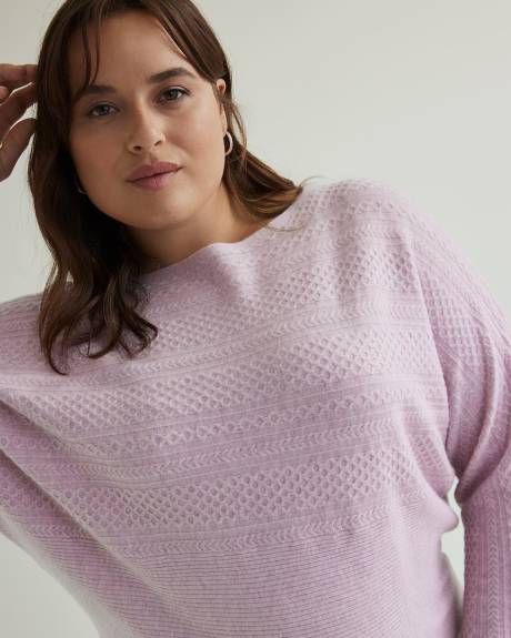 Cable Knit Sweater with Dolman Sleeves