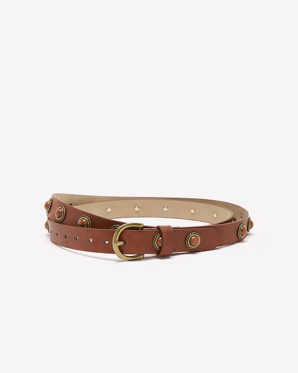 Cognac Western Denim Belt