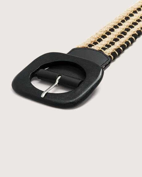 Ceinture en paille avec boucle en bois