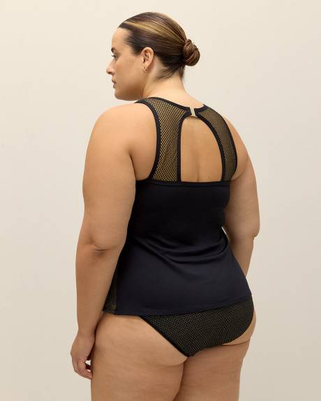 Shiny Fishnet Tankini Top
