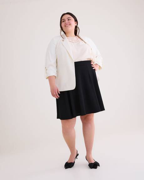 Black Textured Knit Skort