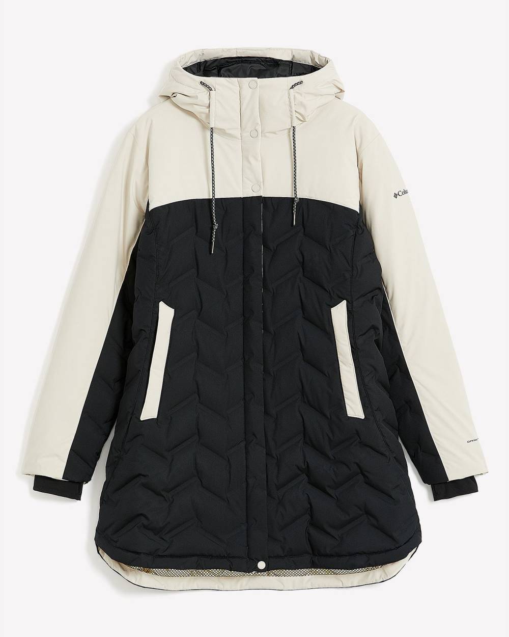 columbia mid length down jacket