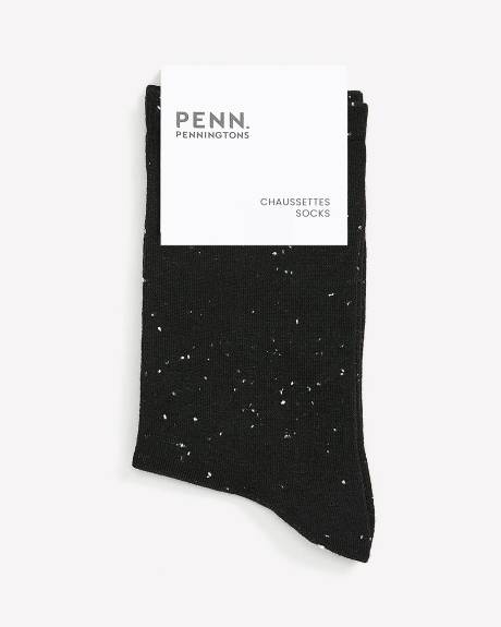 Chaussettes noires en tricot à boutons