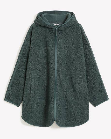 Sherpa Zippered Jacket with Hood - Active Zone