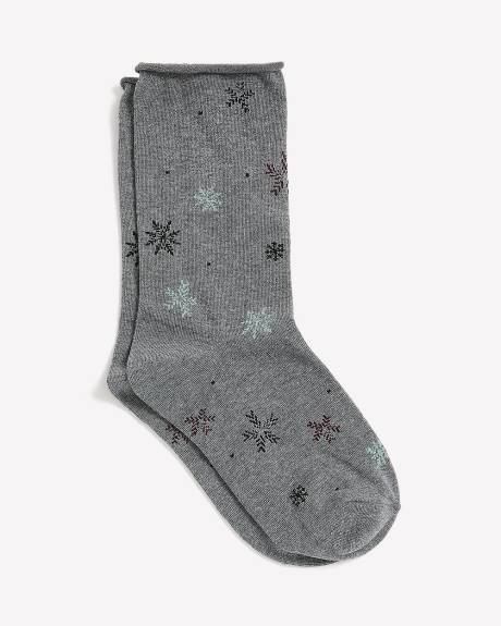 Snowflake Crew Socks