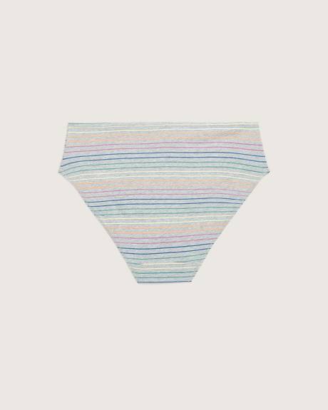 Culotte échancrée en coton chiné avec rayures multicolores - ti VOGLIO