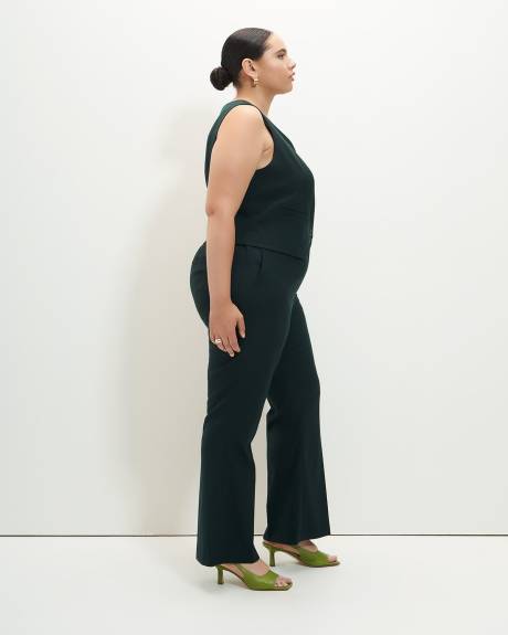 Buttoned Down Tailored Vest, Green - Addition Elle