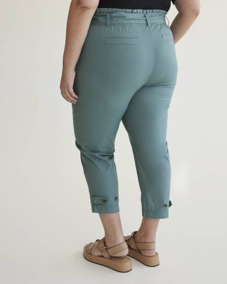 Cropped Straight-Leg Pant with Sash