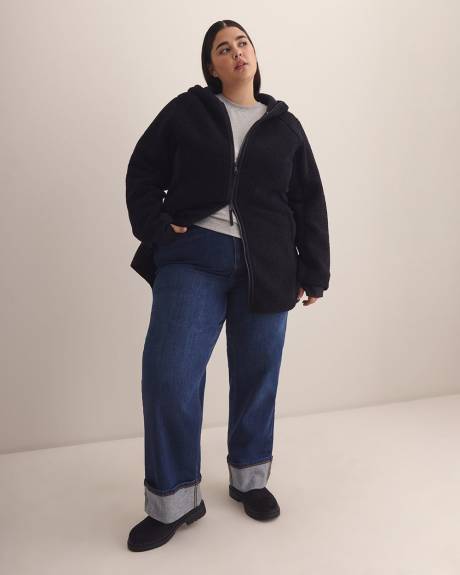 Manteau long en sherpa avec capuche - Active Zone