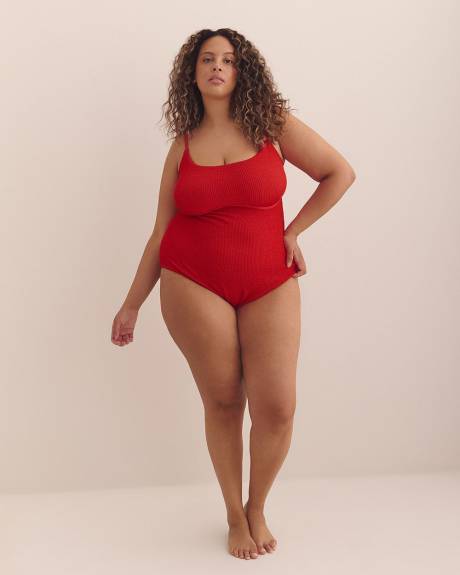 Red Catherine One-Piece Swim Suit with Binding - Nana The Brand