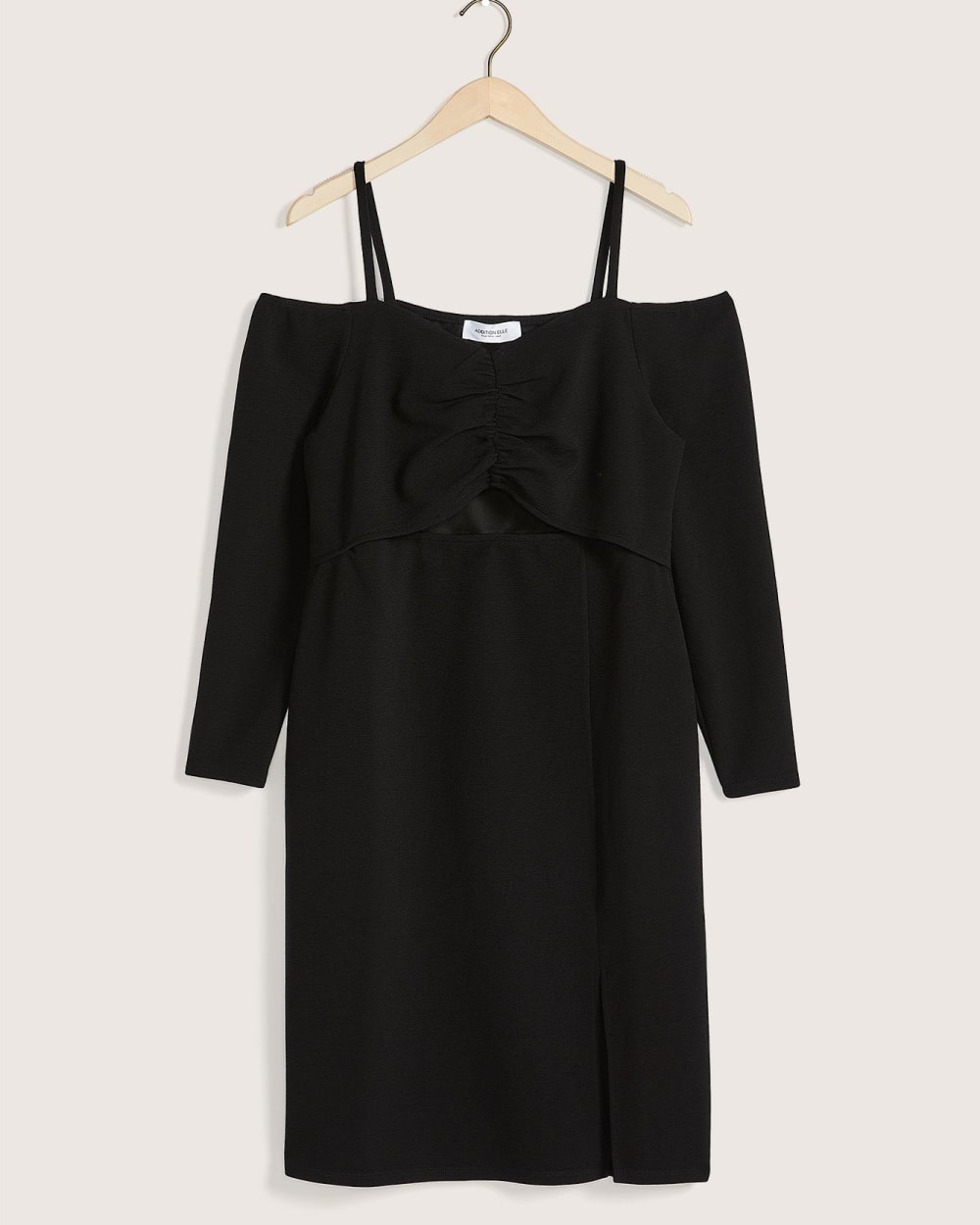 OffShoulder Black Knit Dress with Cut Out Addition Elle Penningtons