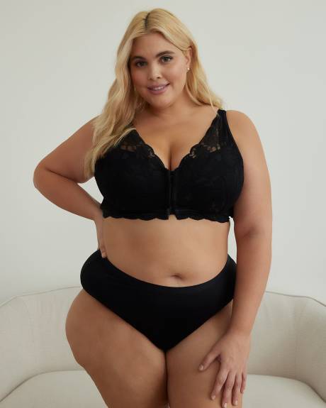 Front-Closure Wirefree Lace Bra with Removable Pads - ti Voglio