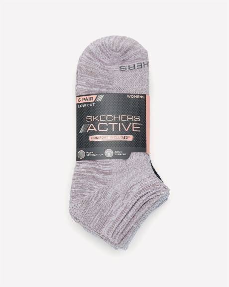Non Terry Low-Cut Socks, Set of 6 - Skechers