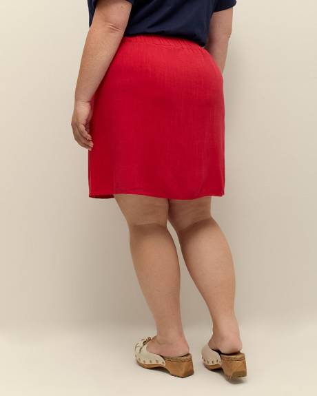 Jupe-short nautique en mélange de lin