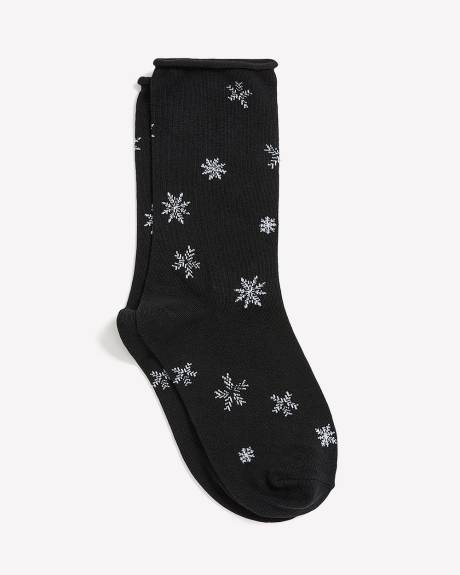 Snowflake Crew Socks