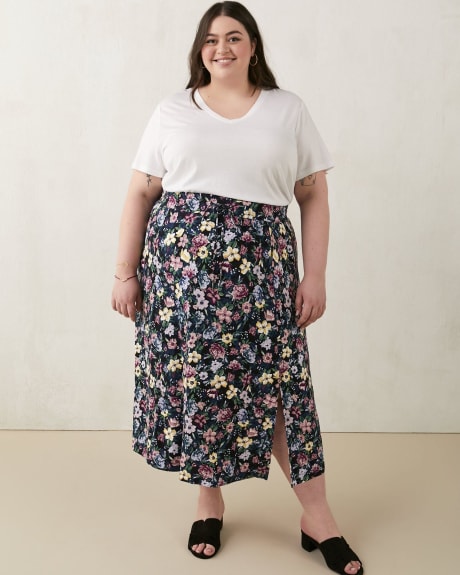 Responsible, Printed Pull-On Ankle Skirt
