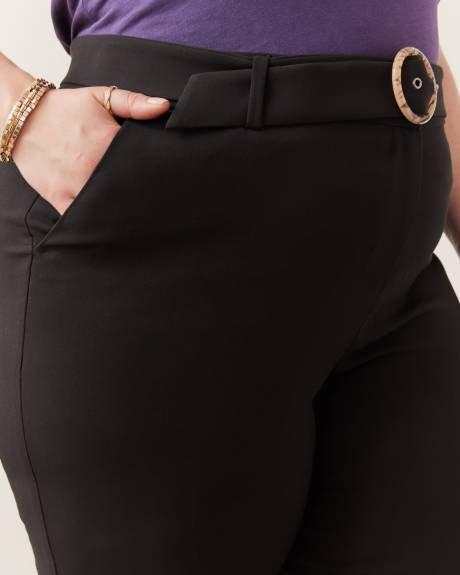 Cropped Straight-Leg Pant with Sash
