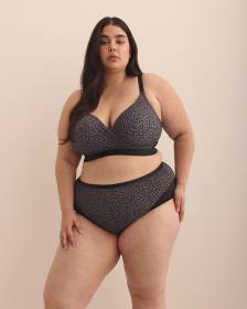 Light Control Cheetah-Print Full Brief with Mesh - Déesse Collection