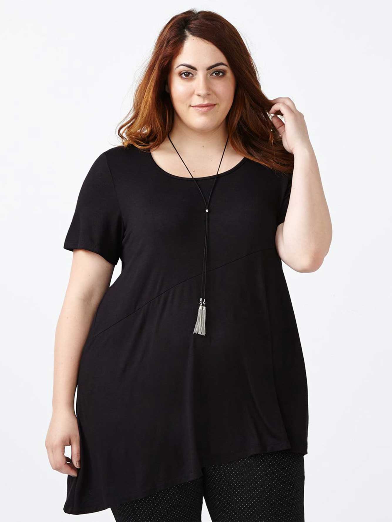 Short Sleeve Asymmetric Top | Penningtons