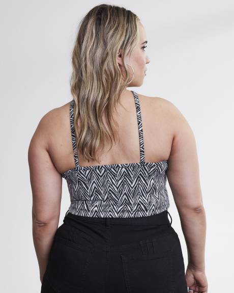 Camisole courte licou noire avec bretelles spaghetti - Addition Elle