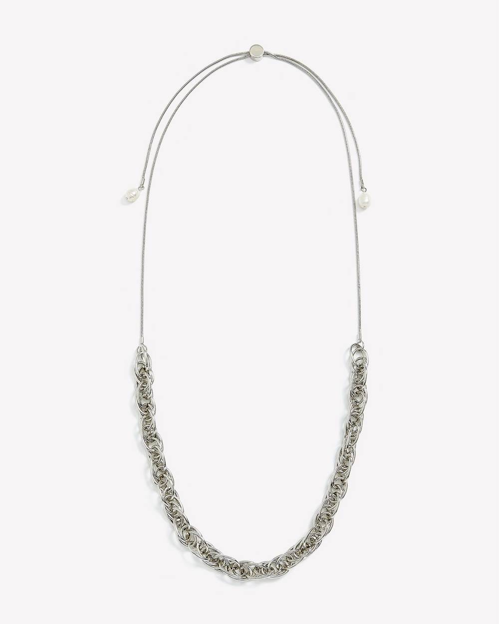 Twisted Chain Link Necklace with Pearl Drop Penningtons